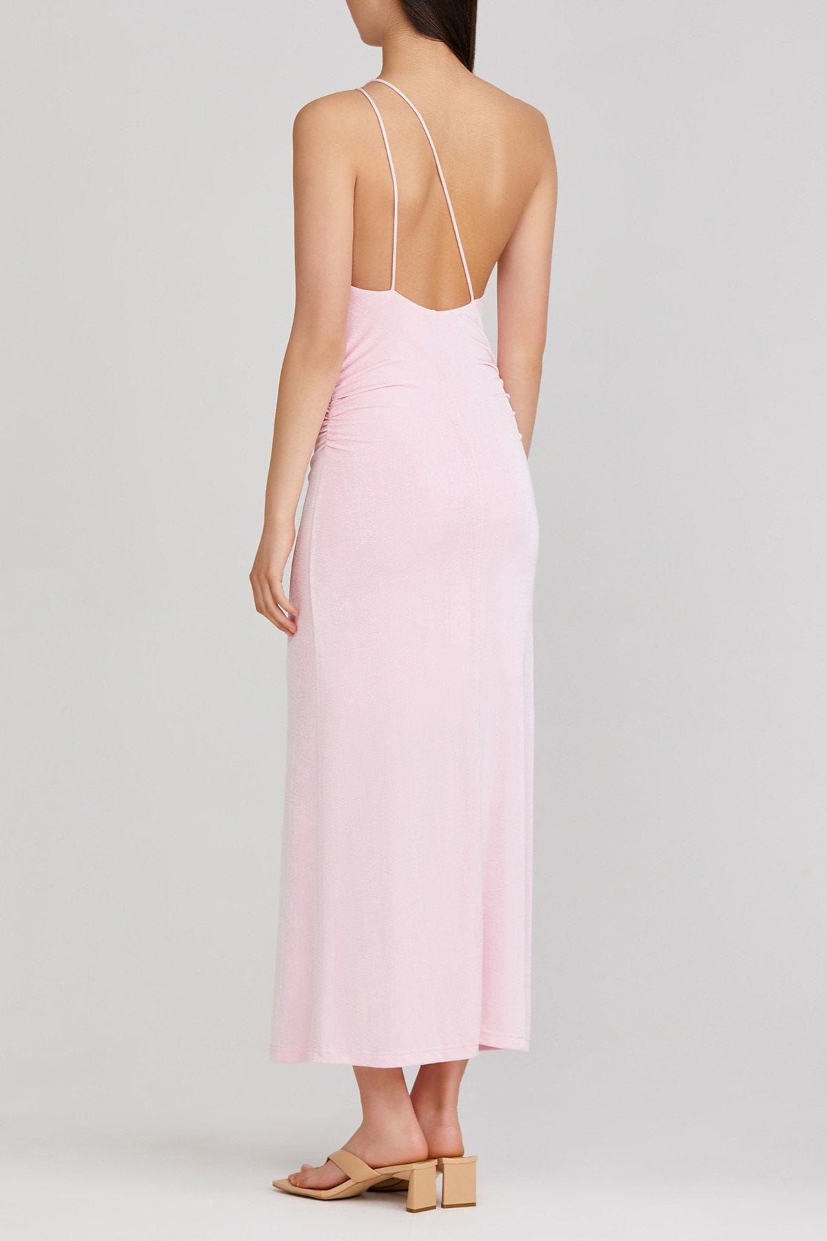 Bella Single Strap Pink Midi Dress