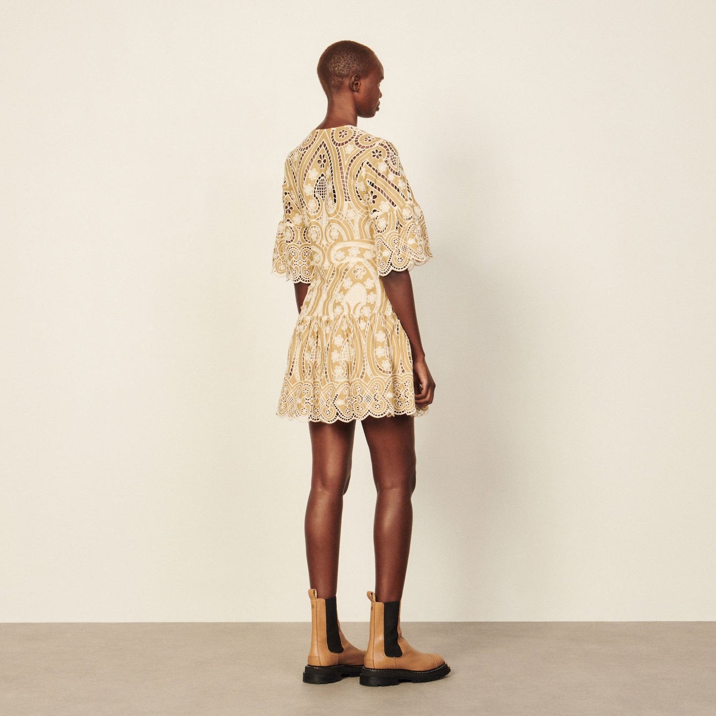tone guipure dress