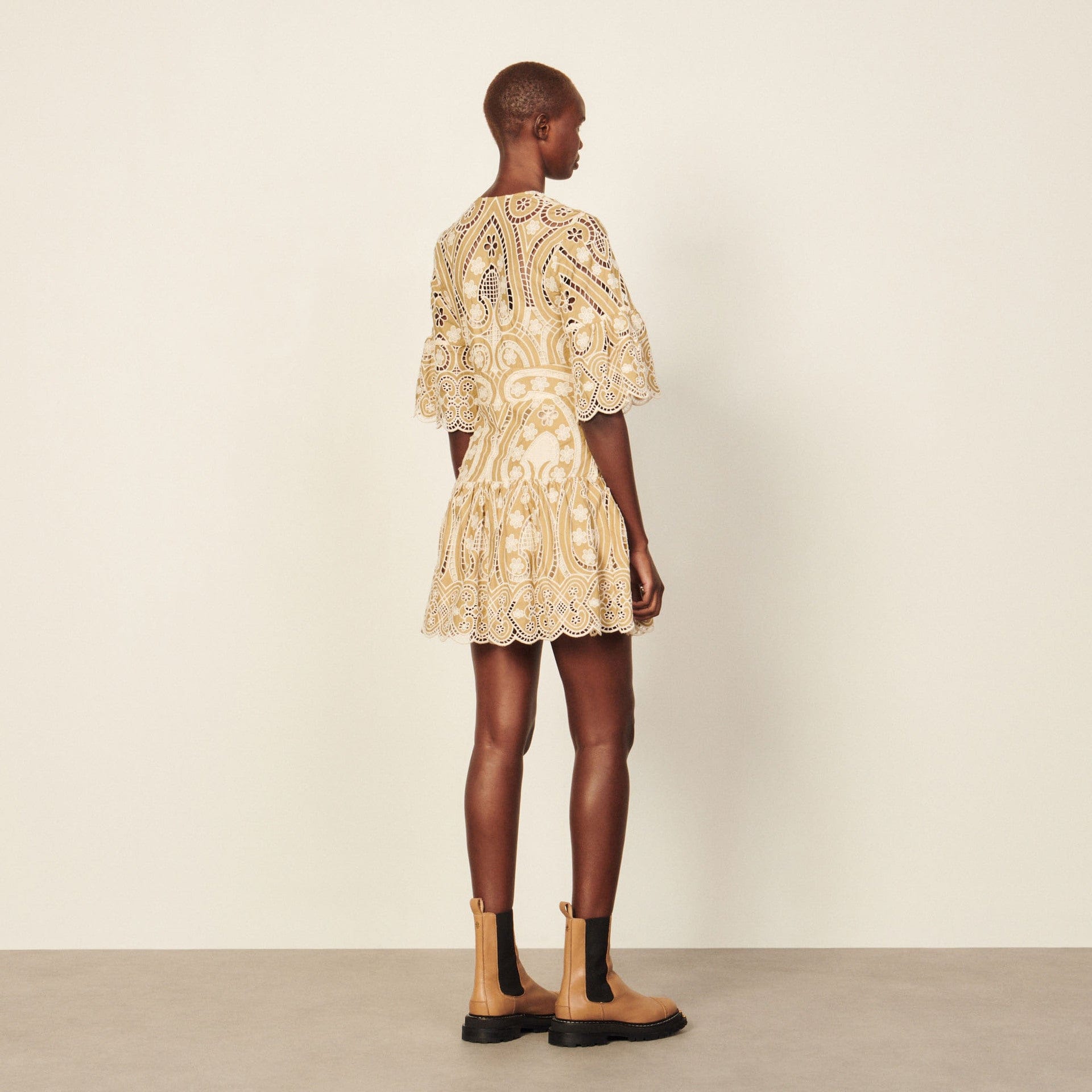 tone guipure dress