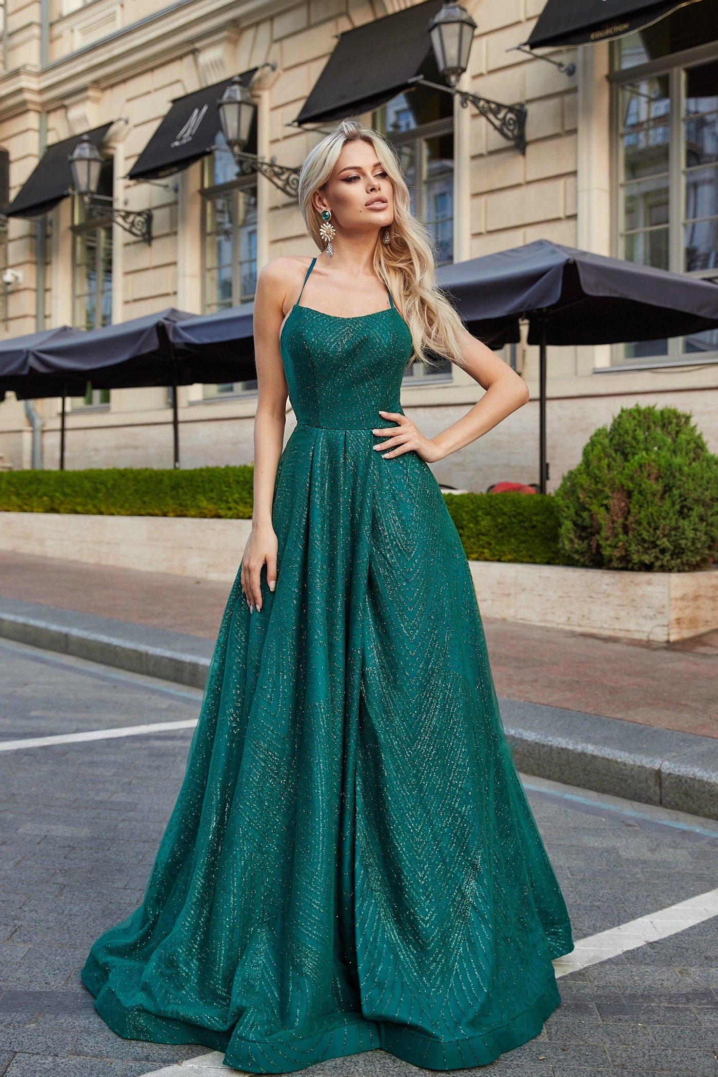 TINA HOLLY 5 DAY HIRE / Sprinkle Glitter Formal Gown - Emerald