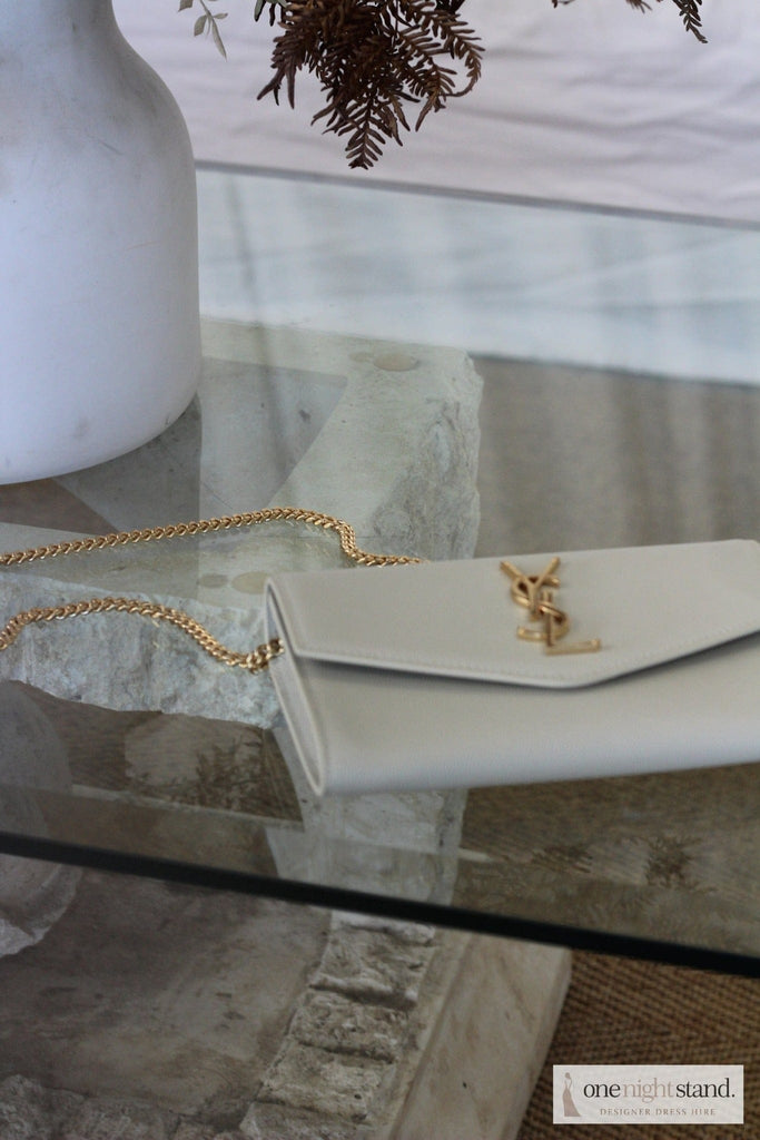 Ysl white clutch top